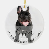 First Christmas Pet 2 Photo Script Name Ornament (Voorkant)