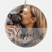 First Christmas Pet 2 Photo Script Name Ornament (Achterkant)