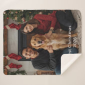First Christmas Photo Sherpa Blanket Newlywed Gift Sherpa Deken (Voorkant (horizontaal))