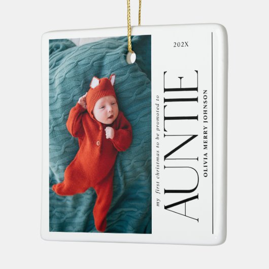 First Christmas Promoted Auntie  Daddy Photo Keramisch Ornament (Links)
