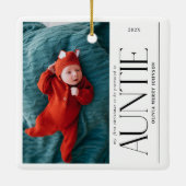 First Christmas Promoted Auntie  Daddy Photo Keramisch Ornament (Achterkant)