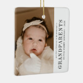 First Christmas Promoted Grandparents 2 Photos  Keramisch Ornament (Rechts)