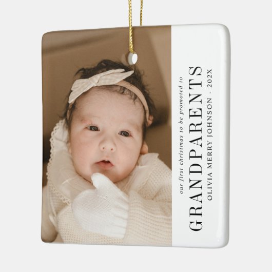 First Christmas Promoted Grandparents 2 Photos  Keramisch Ornament (Links)