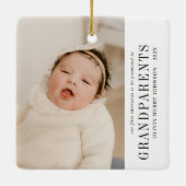First Christmas Promoted Grandparents 2 Photos Keramisch Ornament (Achterkant)