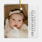 First Christmas Promoted Grandparents 2 Photos Keramisch Ornament (Voorkant)