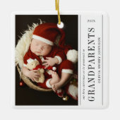 First Christmas Promoted Grandparents Daddy Photo Keramisch Ornament (Voorkant)