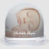 First Christmas Together Baby Birth Stats 2 Photos Sneeuwbol (Achterkant)