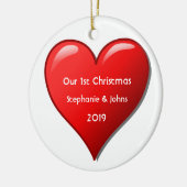 First Christmas Together Cute Red Heart 2019 Cool Keramisch Ornament (Links)