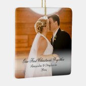 First Christmas Together Square Photo Keramisch Ornament (Rechts)