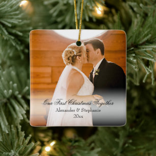 First Christmas Together Square Photo Keramisch Ornament