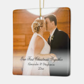 First Christmas Together Square Photo Keramisch Ornament (Links)