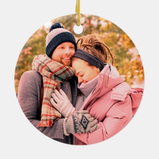 First Christmas together winter berries Keramisch Ornament (Achterkant)