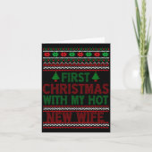 First Christmas With My Hot New Wife Funny Xmas Hu Kaart (Voorkant)