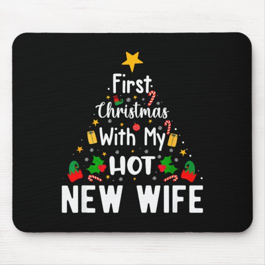 First Christmas With My Hot New Wife Funny Xmas Muismat (Voorkant)