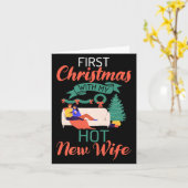 First Christmas With My Hot New Wife Xmas Christma Kaart (Gele Bloem)