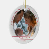 First Christmas Wonderland First Family Baby Photo Keramisch Ornament (Rechts)