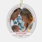 First Christmas Wonderland First Family Baby Photo Keramisch Ornament (Links)