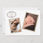 First Class Arrival Baby Announcement Kaart (Achterkant)