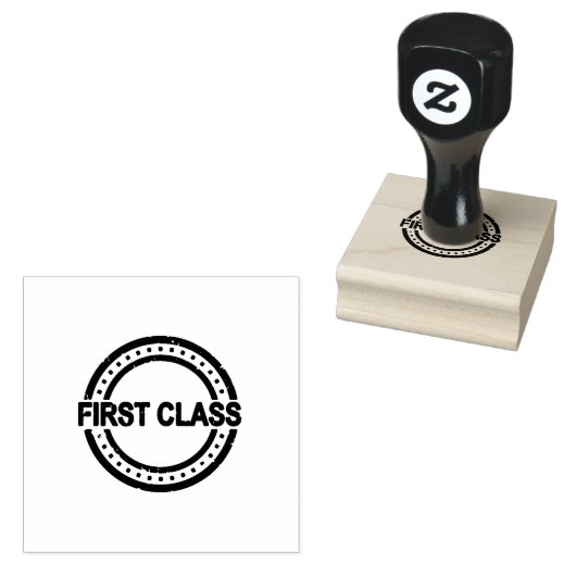 FIRST CLASS Cirkelvorm Excellence Jet Black Inkt Rubberstempel (Gestempeld)