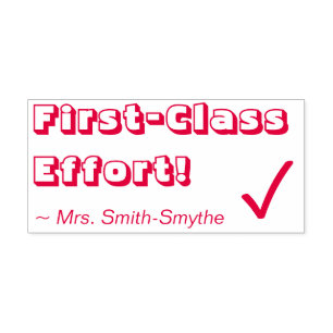 "First-Class Efffort!" + Rubber Stempel van Tutor