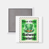 First Class Galway Ireland Stamp Magneet (Voorkant / Achterkant)