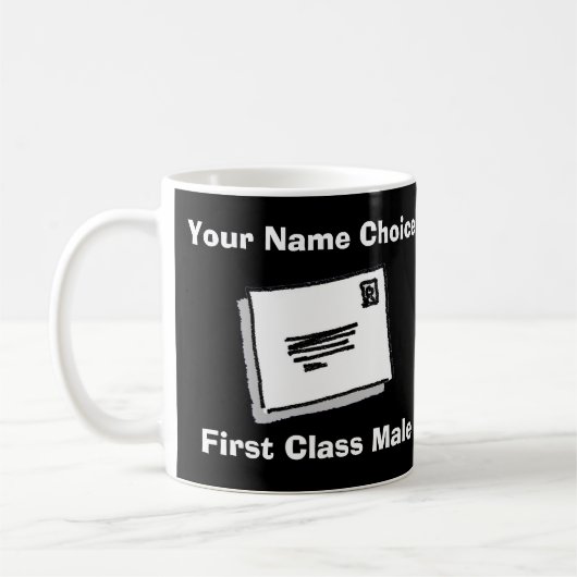 First Class Male with Personalised Name Koffiemok (Links)