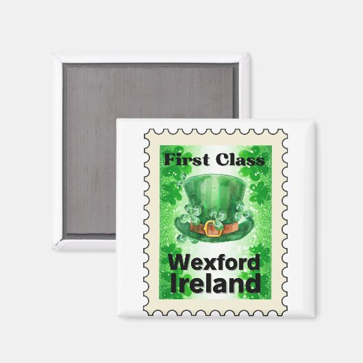 First Class Wexford Ireland Stamp Magneet (Voorkant / Achterkant)