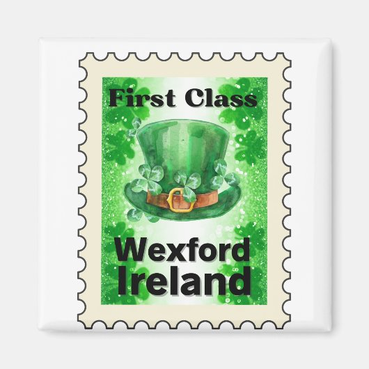First Class Wexford Ireland Stamp Magneet (Voorkant)