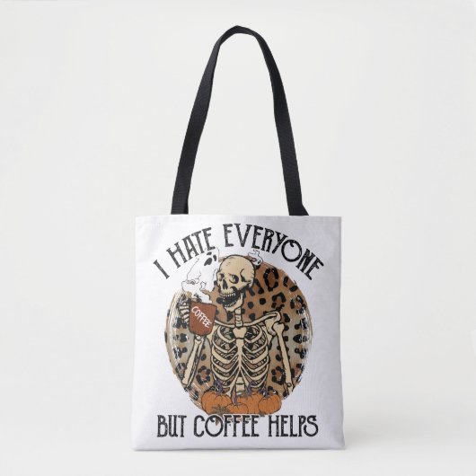 First Coffee Halloween Canvas tas (Voorkant)