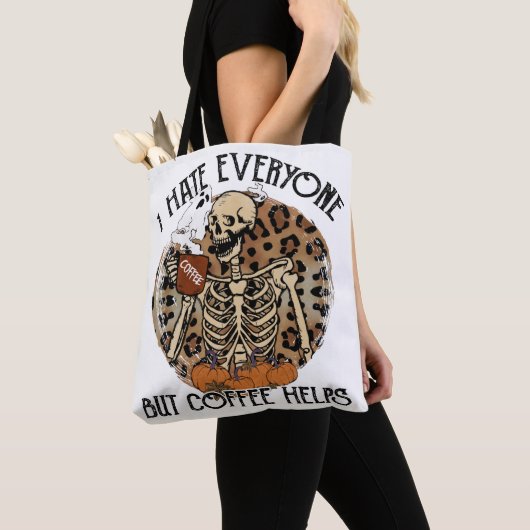 First Coffee Halloween Canvas tas (Dichtbij)