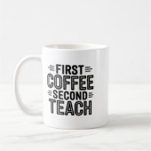 First Coffee Second Teach Funny Teacher Shirt Back Koffiemok (Links)