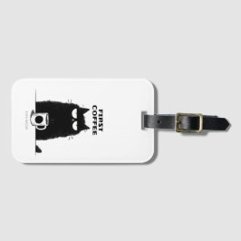 First Coffee Then Meow – Funny Cat Coffee Lover Bagagelabel