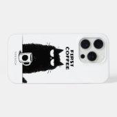 First Coffee Then Meow – Funny Cat Coffee Lover iPhone Hoesje (Achterkant horizontaal)