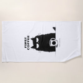 First Coffee Then Meow – Funny Cat Coffee Lover Strandlaken