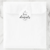 First Comes Love Donuts Sweet Treat Wedding Favor Ronde Sticker (Tas)