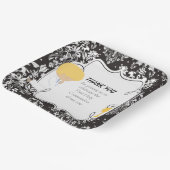 First Communde Boy Black Damask Papieren Bordje (Gebogen)