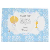First Communde Boy Blue Damask Groot Cadeauzakje (Achterkant)