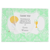 First Communde Boy Green Damask Groot Cadeauzakje (Achterkant)