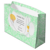 First Communde Boy Green Damask Groot Cadeauzakje (Achterkant Gekanteld)