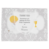 First Communde Boy Silver Damask Groot Cadeauzakje (Achterkant)