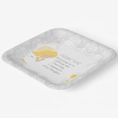 First Communde Girl Silver Damask Papieren Bordje (Gebogen)