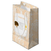 First Commune African American Boy Bedankt Klein Cadeauzakje (Voorkant Gekanteld)