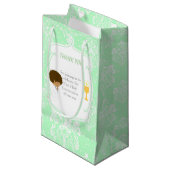 First Commune African American Boy Bedankt Klein Cadeauzakje (Voorkant Gekanteld)