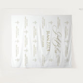 First Communion banner backdrop gold Wandkleed (Voorkant (horizontaal))