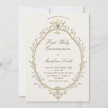 first communion beige frame