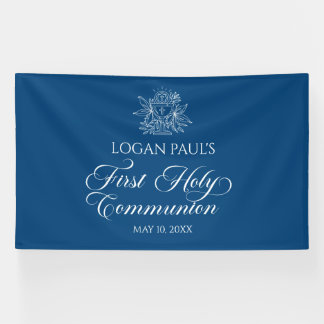 First Communion Blue banner backdrop 
