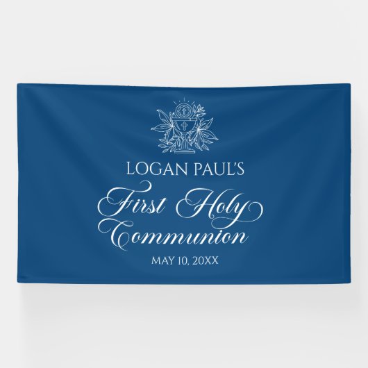 First Communion Blue banner backdrop  (Horizontaal)
