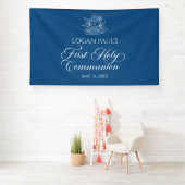 First Communion Blue banner backdrop  (Insitu)