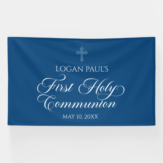 First Communion Blue banner backdrop  (Horizontaal)