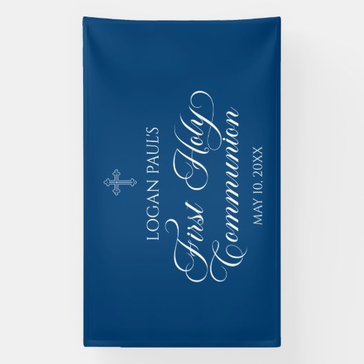 First Communion Blue banner backdrop  (Verticaal)